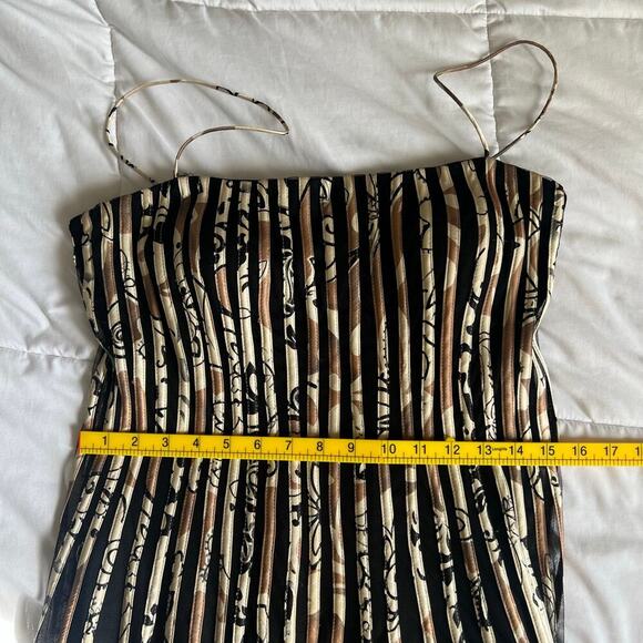 JS Collection Womens Stripped Ribbon Trim Fit & Flare Tulle Dress Black 12 - Picture 8 of 8